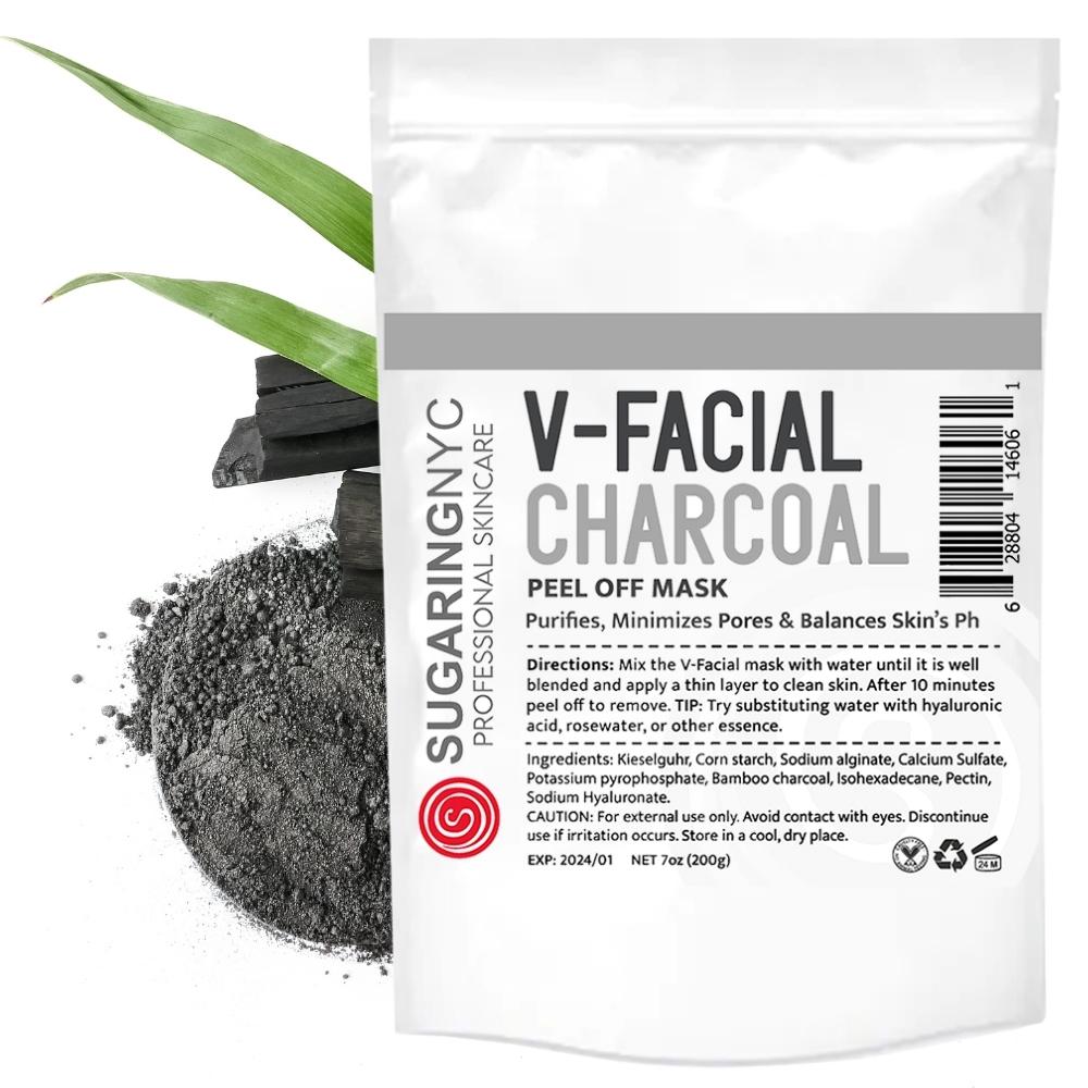 Vajacial Mask Charcoal with Charcoal Elements V-Facial by Sugaring NYC 7oz 200g.